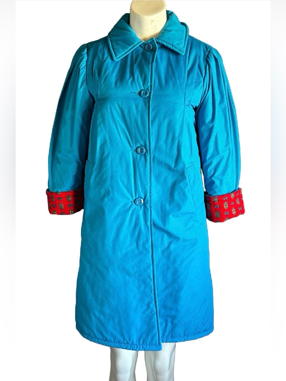 Vintage Mid-Length Vibrant Blue Jacket
